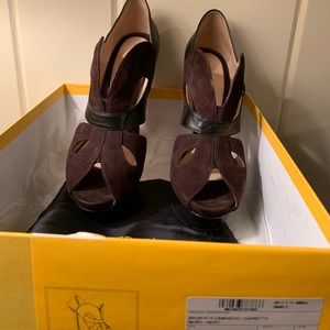Fendi stiletto platform sandals Brown & Black